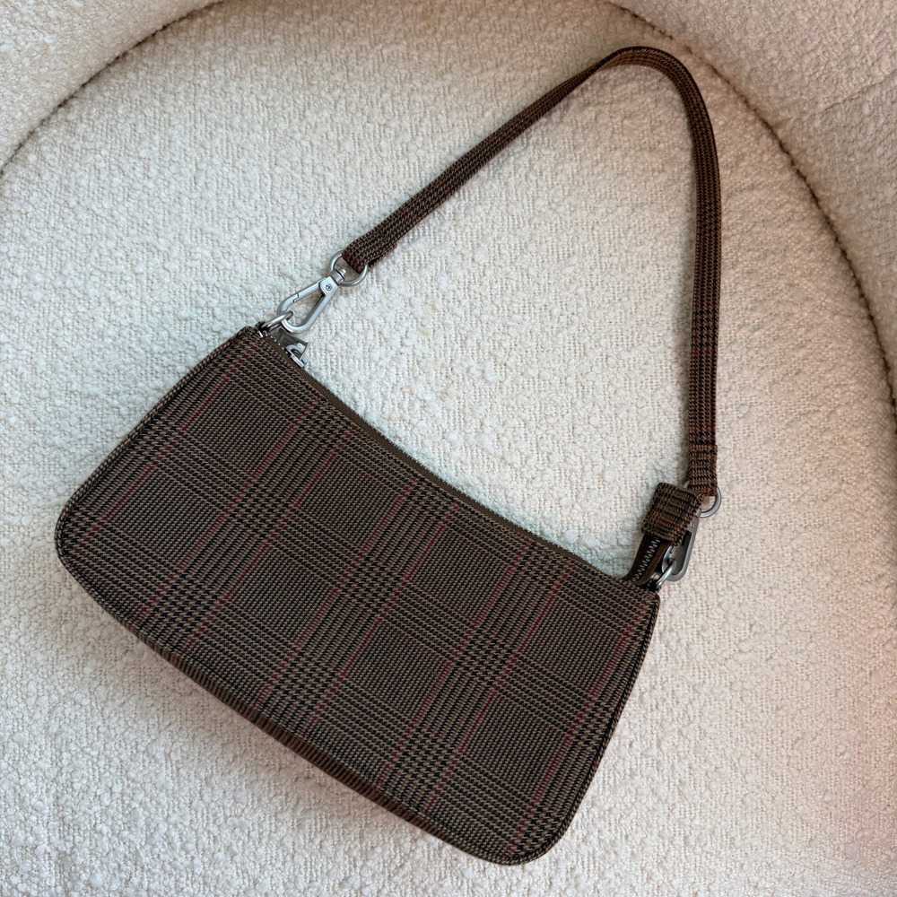 Brandy Melville Brown Plaid Shoulder Bag